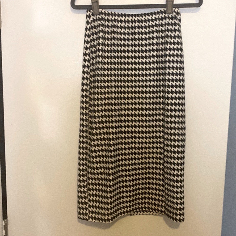 American Apparel Houndstooth Medium Midi Spandex Skirt